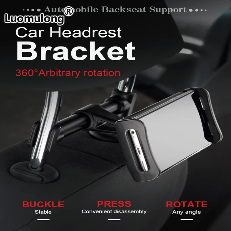 Portable 360 degree flexible rotation car headrest mount car tablet holder