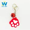 China factory custom soft pvc 2d 3d red pink bear foot paw rubber charm keychain / keyring