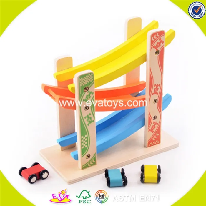 2018 Wholesale 3 Level Pathway Wooden Toy Car Ramps For Toddlers New