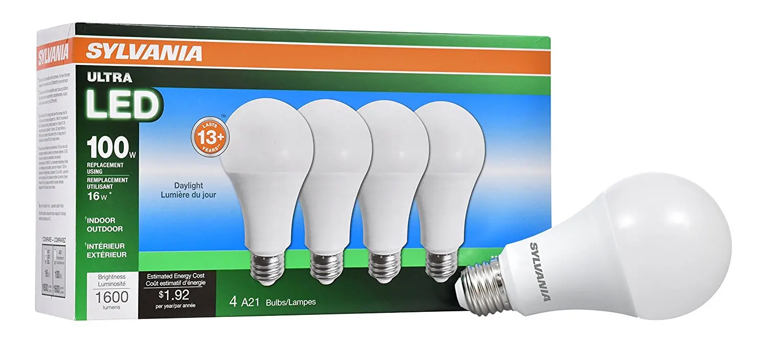 Sylvania Home Lighting 72978 Sylvania, 100W Equivalent, LED Light Bulb, A21 Lamp, Eff...