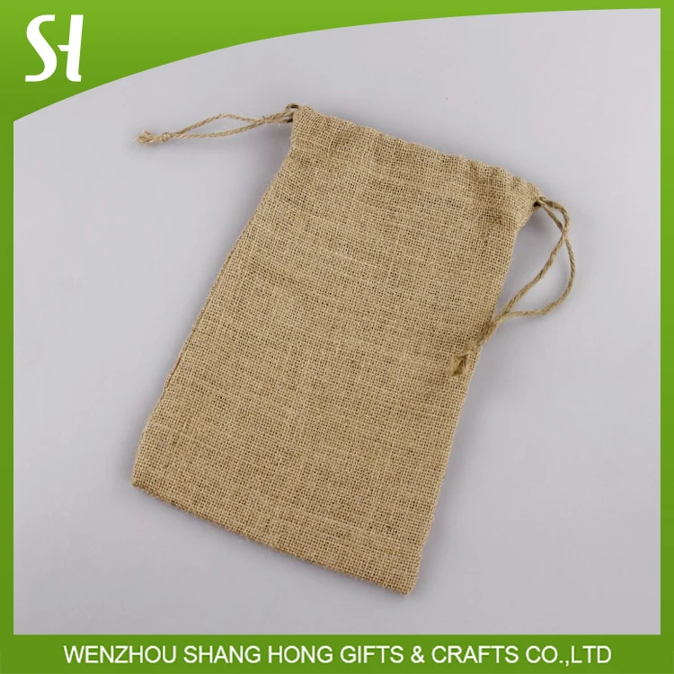 custom burlap drawstring bags