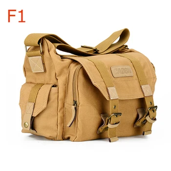 Caden F1 Kaki Vintage Toile Dslr Appareil Photo Sac A Bandouliere