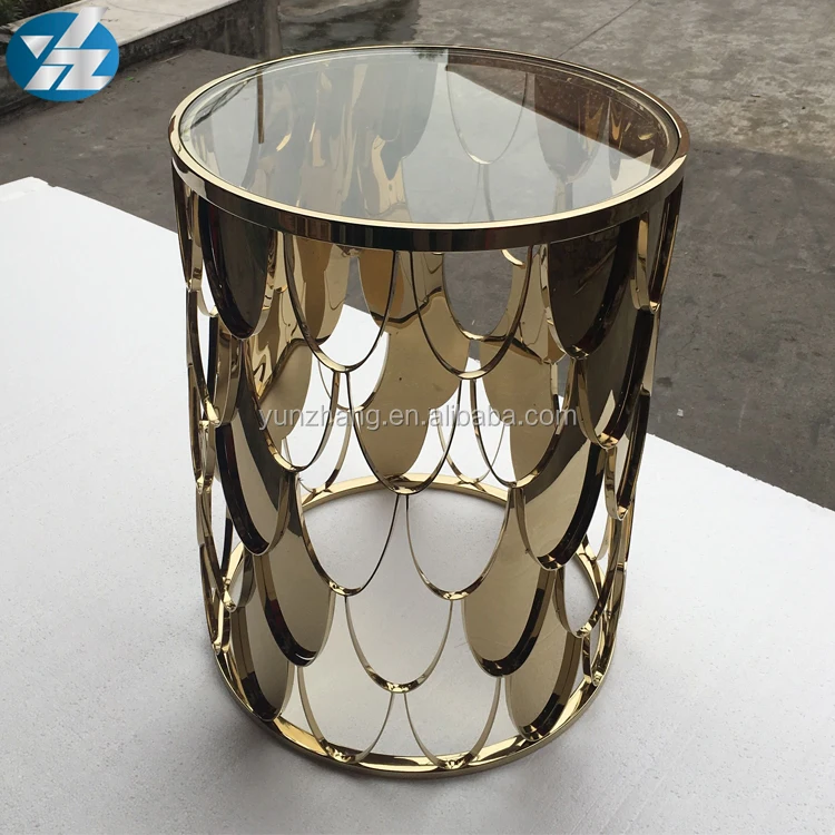 Gold Carved Metal Coffee Table