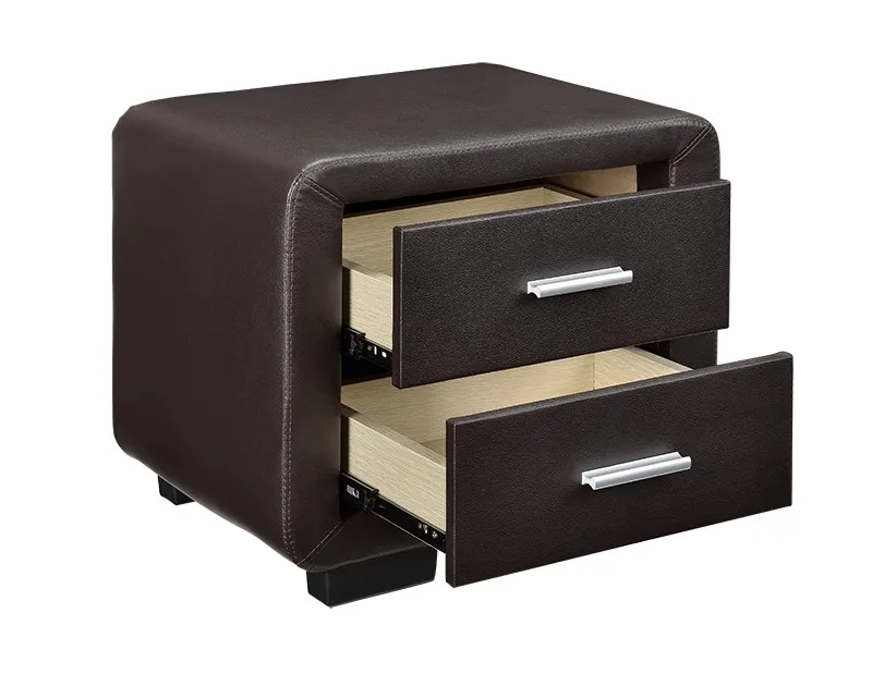 Italian design faux leather PU bedeside table or night stand with two drawers