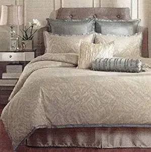 Raymond Waites Bedding Find Deals On Get Quotations Raymond Waites Brush Creek Blue Tan Jacquard 4 Piece King Comforter Set