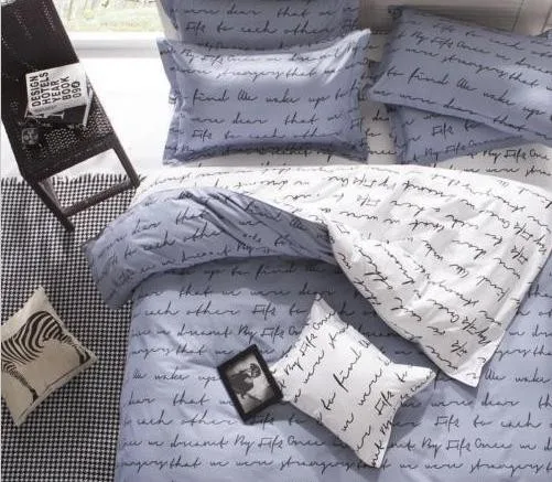 Love Letter Zip Open Single Queen King Size Bed Set Pillowcase