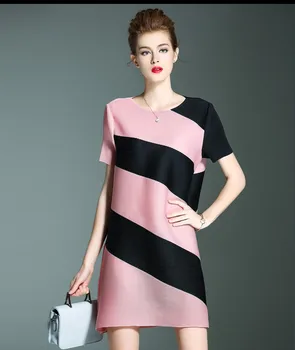Image of short sleeve knee length casual dresses