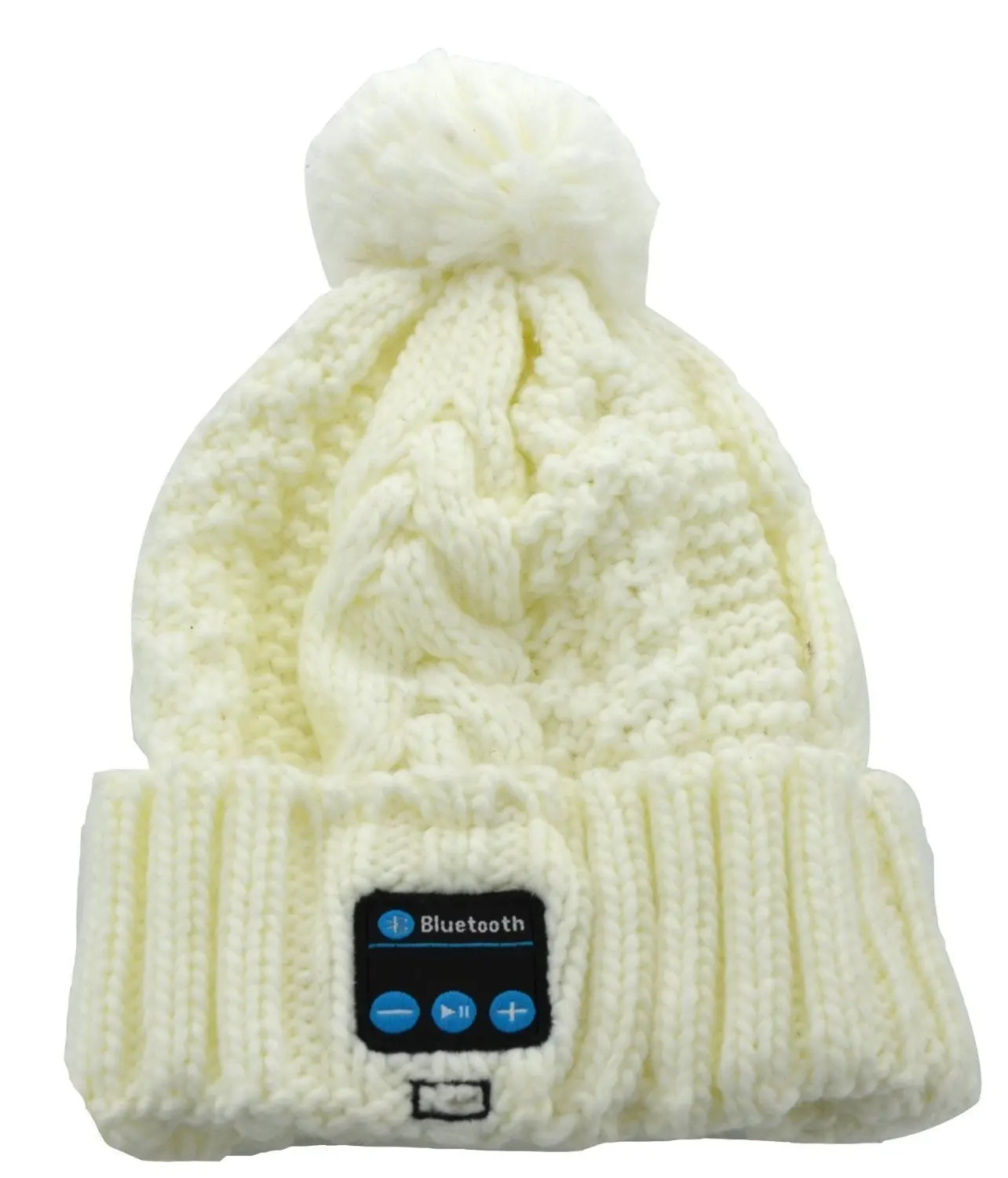 BearsFire® Wireless Bluetooth Music Hat Knitted Winter Hat Magic Hat Headphone Headset Earphones MP3 Speaker Music Player Hands-free Hat Women/Men Winter and Spring Warm Hats Beanie Hat (White)