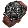 BREAK 5689 Top Luxury Brand Leather Strap Casual Fashion Chronograph Mega Luminous Business Sport Wristwatch Man Military Watch