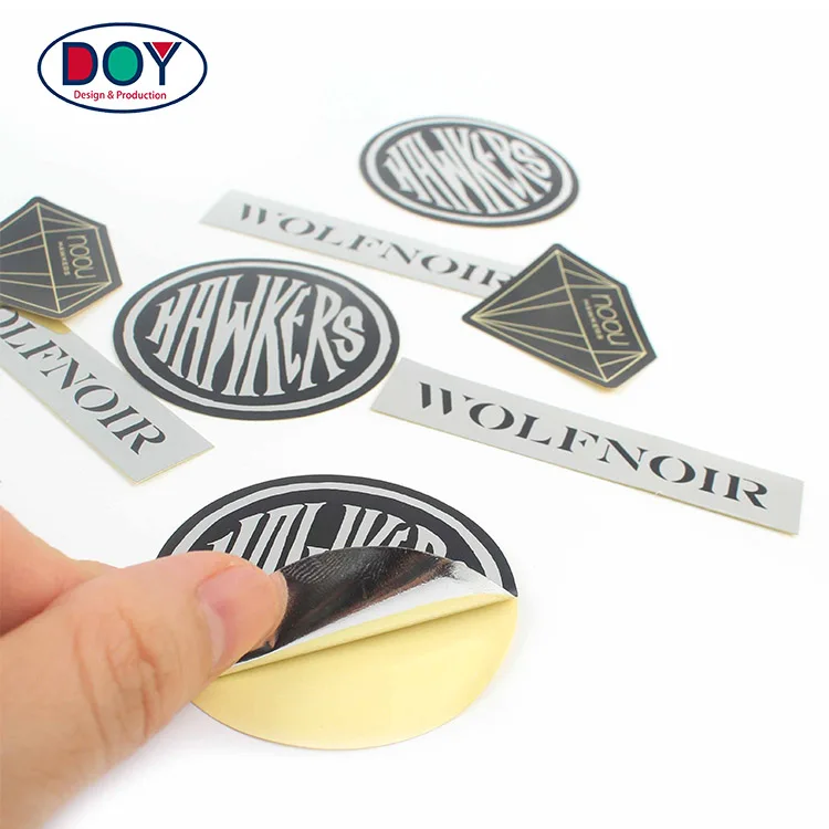 High Value Peelable Custom Printing Name Logo Waterproof Glossy Silver 