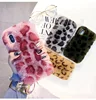 fluffy animal fur cute cell phone case for iPhone 8 fur case winter warm