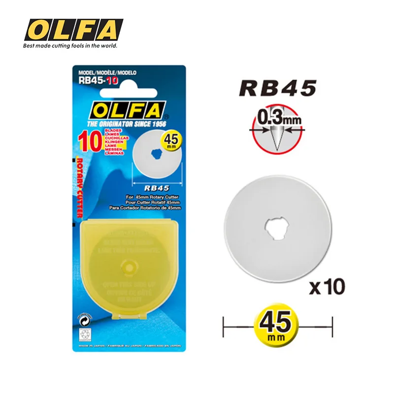 Olfa Rb4510 Rotary Cutter Blade 10pcs Blister Pack 45mm Buy Olfa