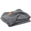 Fashionable 100% polyester wool throw hand knitted blanket for home