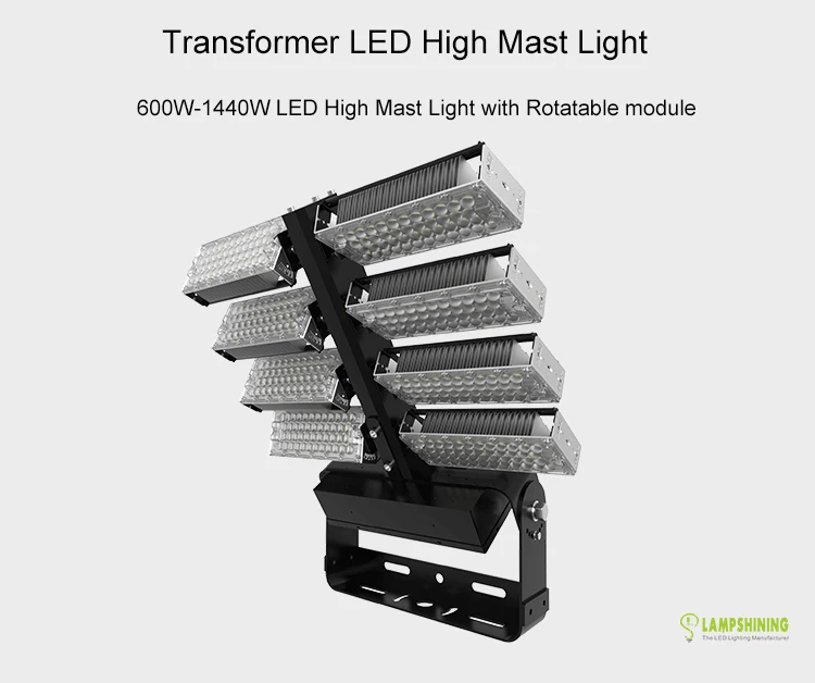 Adjustable Angle TUV SAA Flood Lights 800W Transformer LED Stadium High Mast Pole Light waterproof IP66 Wharfs Lighting