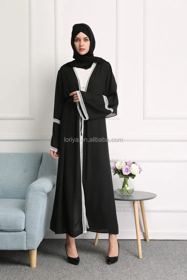 2017 popular dubai maxi dress jubah kaftan open abaya best-selling