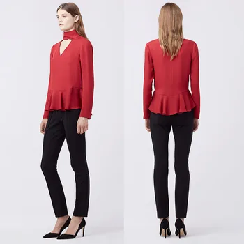 red formal shirt for ladies