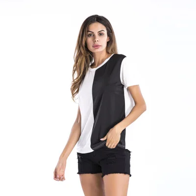 Woman Blank Half Black White Oem Fashion T Shirt Buy Half Black Half White Shirt T Shirt Women Fashion T Shirt Product On Alibaba Com