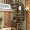 Stainless steel wood spiral staircase with timber steps/Steel wood spiral staircase for house