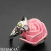 Hermosa Wholesale Australian Fire Garnet Opal Wedding Ring 925 Sterling Silver Gift For Girls