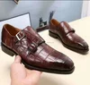 Handmade Genuine Crocodile Leather Men Dress Shoes for Men Genuine Leather Monk Strap Shoes