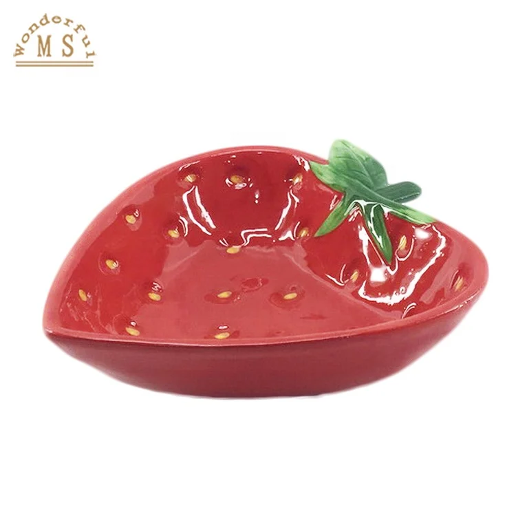 BSCI creative christmas dinnerware set holiday decor kitchenware red apple bowl for home and hotel dinner sets ceramic plates