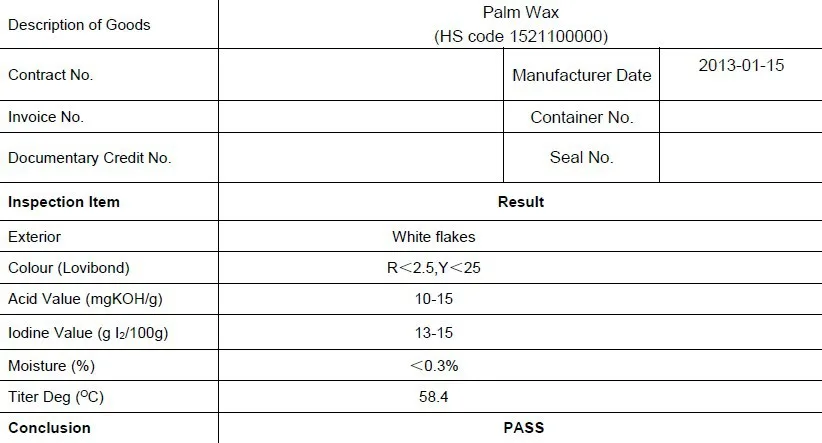 Palm wax used in Candle Making