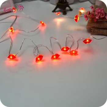 Red Lips Led String Lights Lip Shape With Red Lips Led String Lights