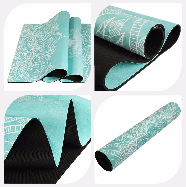 Microfiber Suede Luxury Yoga Mat Natural Rubber Bottom - YOGASTO