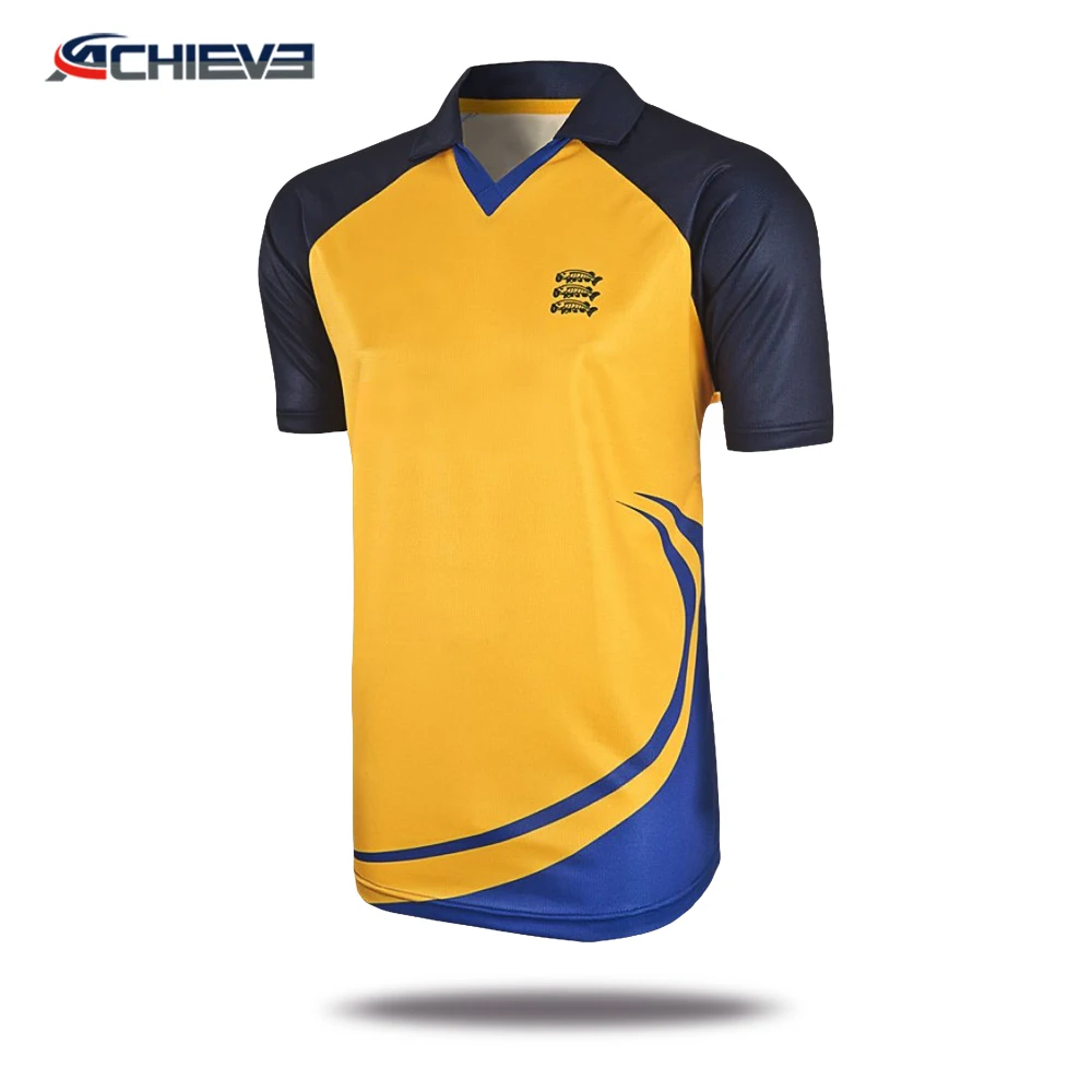 yellow cricket jersey design