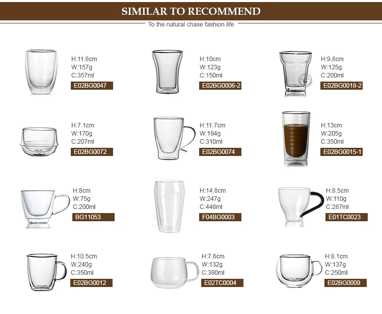 Wholesale Customized Double Wall Borosilicate Glass Coffee Cup For ...