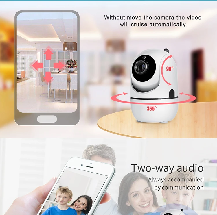 Indoor Smart Home Hd 1080p Mini Wireless Wifi Ip Camera Auto Tracking