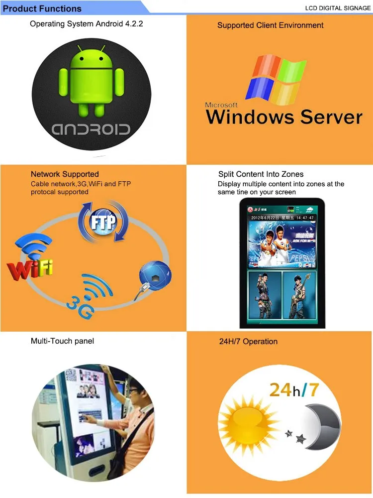 China Supplier Android 4.4.2 HD Touch Screen 42 Inch Digital Signage Display