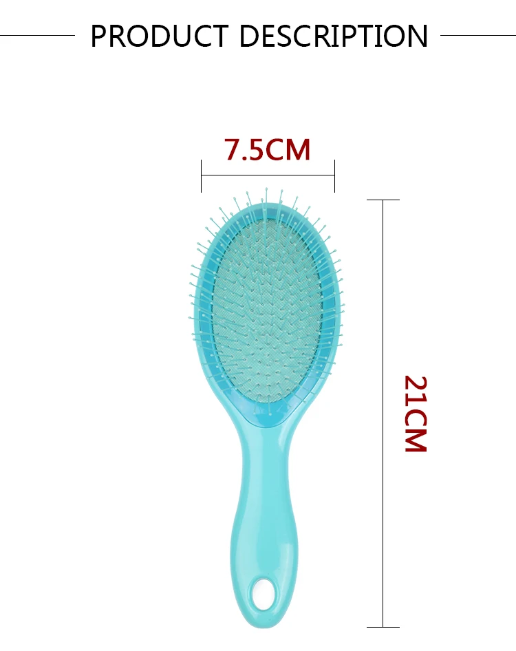 EUREKA DS19886-B Detangling Hair Brush 0.7mm Nylon pins Hair Brush Fasion Color Hair Brush