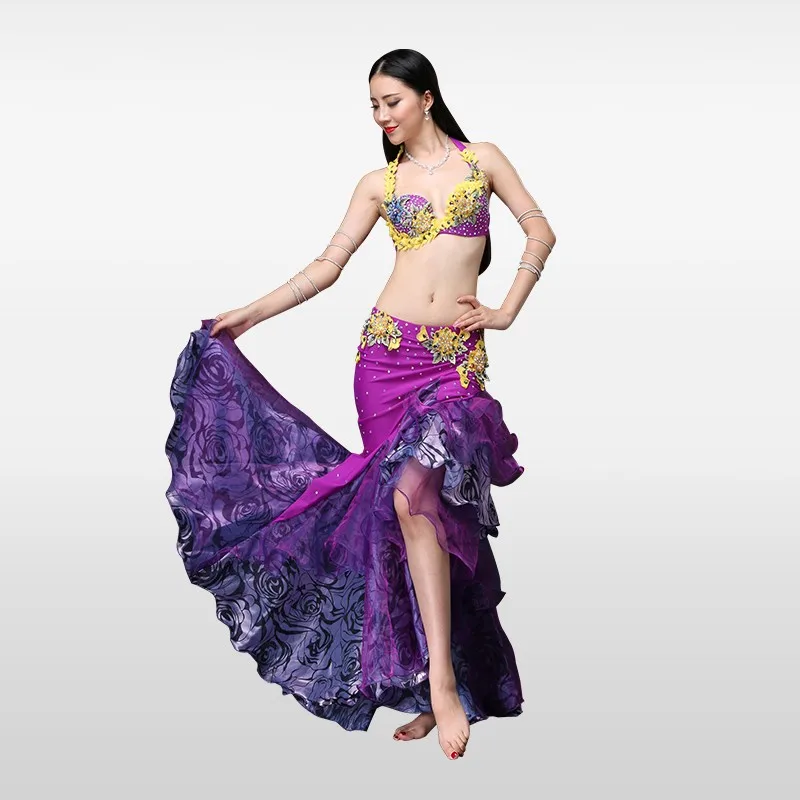 Women Belly Dance Costume Set Professional Dancing Performance Skirt