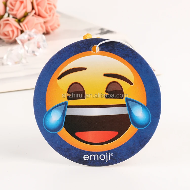 Custom Emoticons Smiley Face Scented Paper Car Hanging Air Freshener