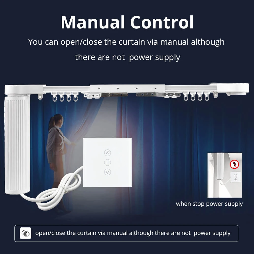 Zemismart Electric Motorized Wifi Controlled Curtain With Track