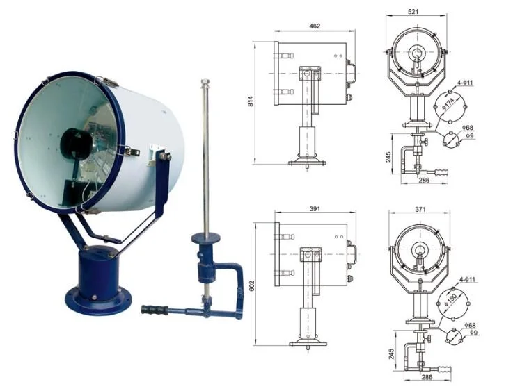 300W 500W stainless steel boat marine signal search light fixture TG71