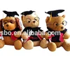 Sitting plush Graduation Teddy Bear with Cap and Gown stuffed graduated animal