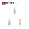 925 Sterling Silver Created hand set Stud Earrings & Friendship Necklace Set