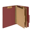 High Quality Two Dividers Red Handmade Paper Pressboard Classification File Folder With Fasteners