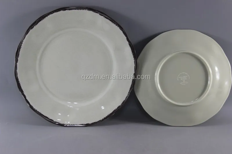 8.5" and 11"Rustic Melamine dinner plate for White color