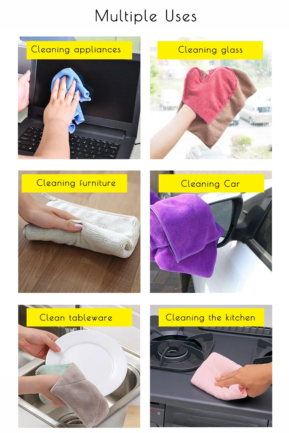 China factory wholesale custom size logo 400 GSM microfiber car cleaning towels