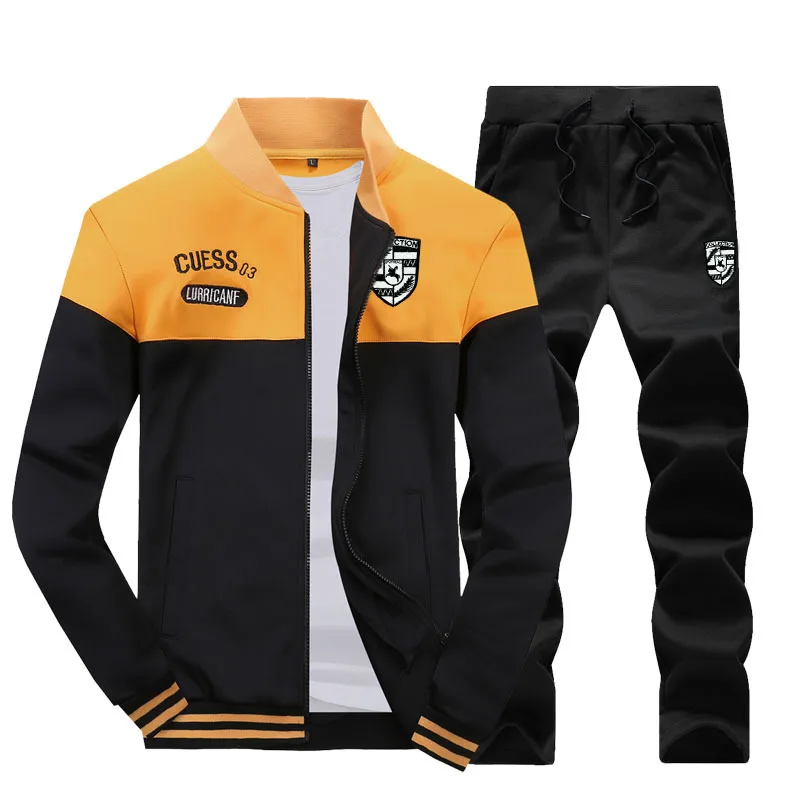 Fashion Design Autumn Men's 2 Pcs Tracksuits Long Sleeve Sports Casual ...