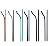 Low Moq metal straw with wooden case stainless steel reusable drinking straw set with brush