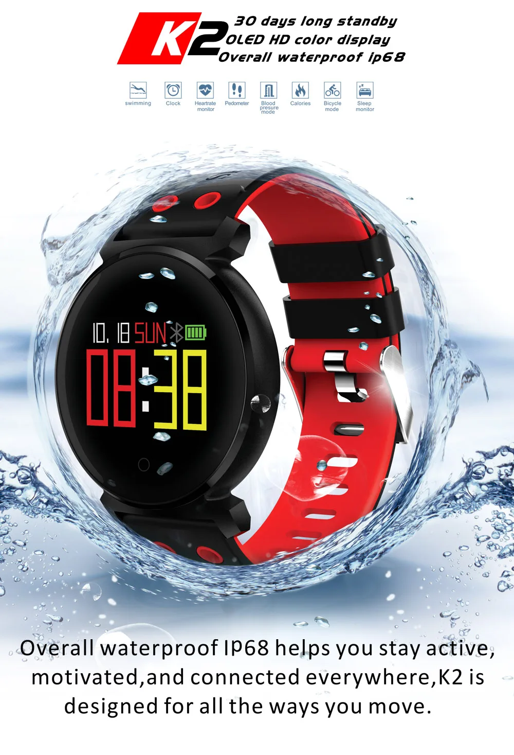 Smart Watch Bracelet for men oem fitness tracker color Shenzhen HLC Electronisc