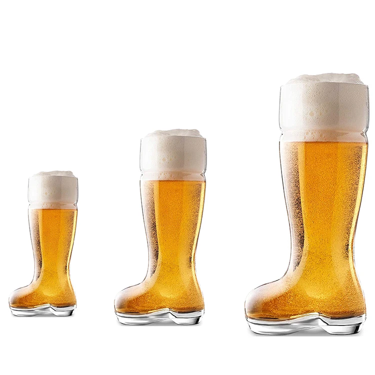 Hot Selling Different Size Custom Glass Beer Das Boot Shaped Glass Beer