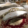 Beautiful solid wood gold color bed end bench for married house