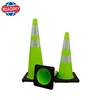 Cheap Recycled Black Base Rubber Reflective Traffic Cone For Road