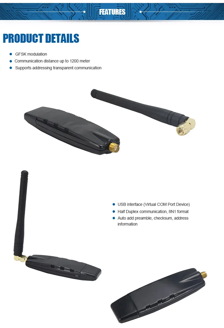 Durable USB transparent transmission CC1110 433 mhz module For Wireless Communication