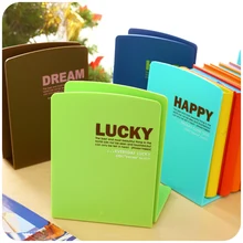 Korea Stationery Candy Color Cartoon Bookshelf Plastic Bookend Desk Book Organizer Office Shelves Pink Cheap School Supplies